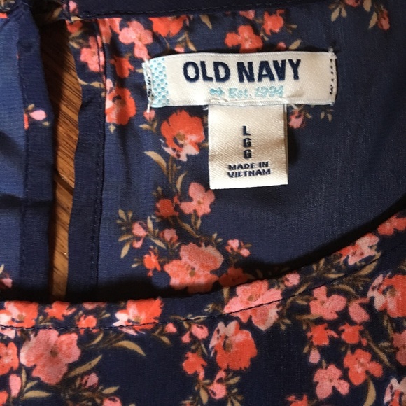 NEW! {Old Navy} Blue Floral Dress Large - Picture 4 of 5